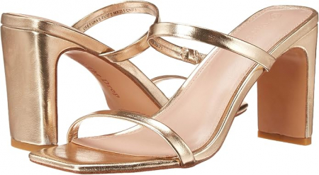 Sandale cu toc pentru femei The Drop, 2 curele, auriu, 38 [9]