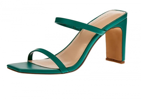Incaltaminte femei - Sandale cu toc pentru femei The Drop Avery, 2 curele, verde, 39.5