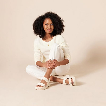 Sandale pentru femei Amazon Essentials, talpa cu spuma cu memorie, alb, EU 36 [3]