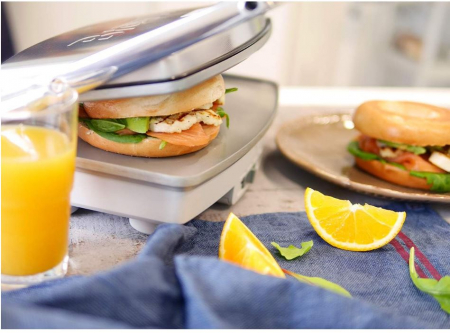 Sandwich maker Breville Panini VST071X-01, 1000W, DuraCeramic, Argintiu [6]