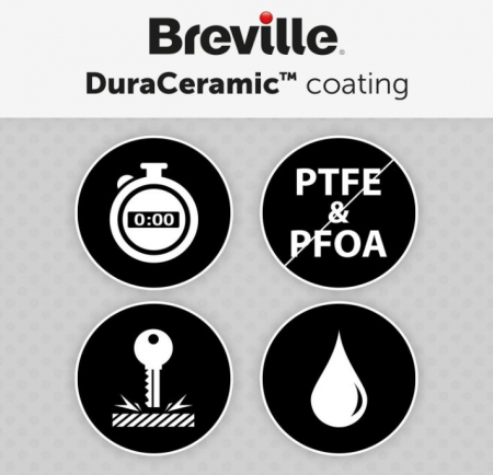 Sandwich maker Breville Panini VST071X-01, 1000W, DuraCeramic, Argintiu [5]