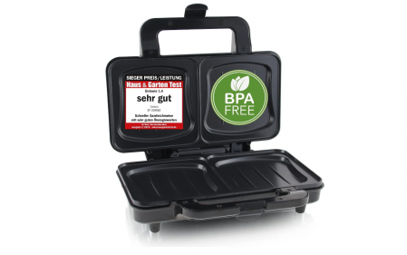 Preparat paine - Sandwich Maker Emerio XXL, fără BPA, 03/2019, 900 wați