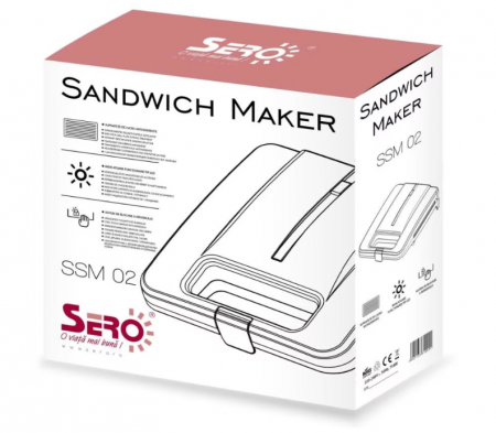 Sandwich-Maker Sero SSM 02, putere 750W, placi teflonate, indicator LED, picioruse anti-alunecare [1]