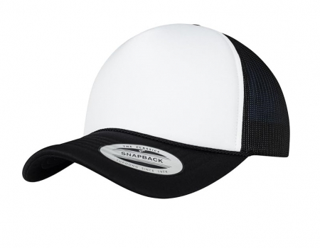 Alte articole vestimentare femei - Sapca de baseball din plasa Flexfit Trucker, cozoroc curbat, negru/alb