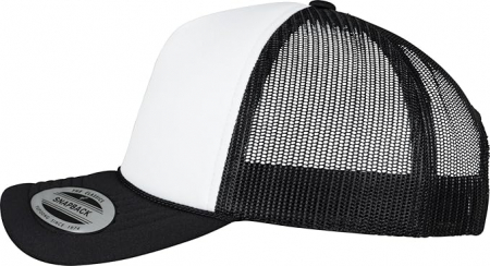 Sapca de baseball din plasa Flexfit Trucker, cozoroc curbat, negru/alb [5]