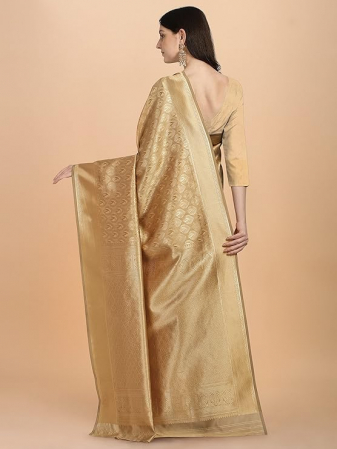 Sari de mătase din Kerala Banarasi, Jaanvi, auriu [9]
