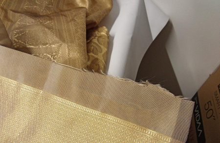 Sari de mătase din Kerala Banarasi, Jaanvi, auriu [6]