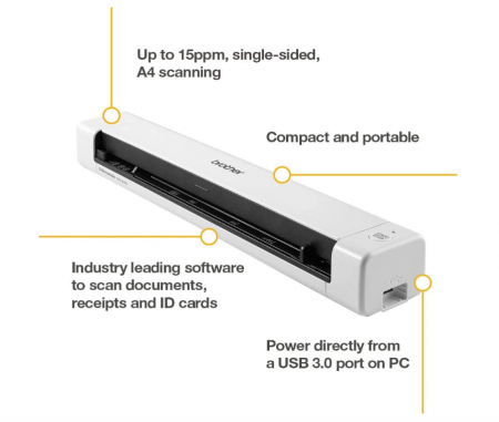 Scaner BROTHER DS-640, A4, USB, alb [3]