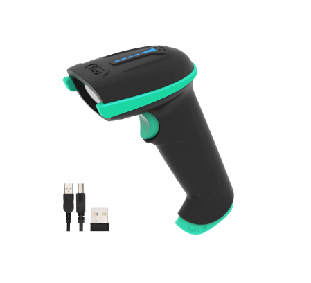 Gaming, Carti & Birotica - Scanner cititor de coduri de bare wireless Tera, cu laser 1D portabil, fără fir și prin cablu USB, baterie de 2000 mAh