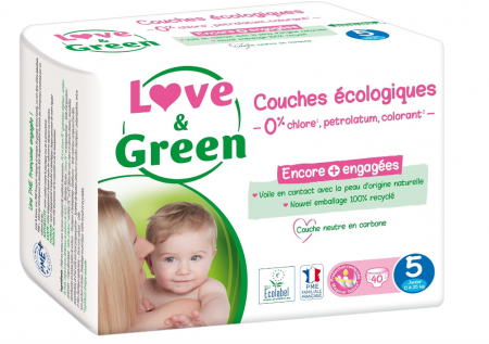 Scutece bebelusi Love & Green - Marimea 5 (11-25 Kg) - Pachet 1 luna (160 scutece) , anti-scurgere [1]