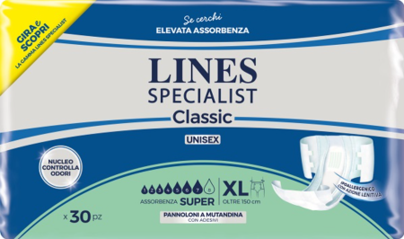Cosmetice si produse ingrijire personala - Scutece pentru adulti tip chilot Lines Specialist Plus, 6 picaturi, marimea L, 30 bucati, unisex