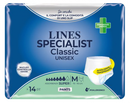 TOATE PRODUSELE - Scutece pentru adulti tip chilot Lines Specialist Plus, 6 picaturi, marimea M, 14 bucati, unisex