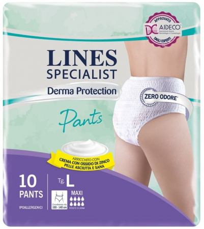 Cosmetice si produse ingrijire personala - Scutece pentru adulti tip chilot Lines Specialist Derma Protection Plus, 6 picaturi, marimea XL, 14 bucati