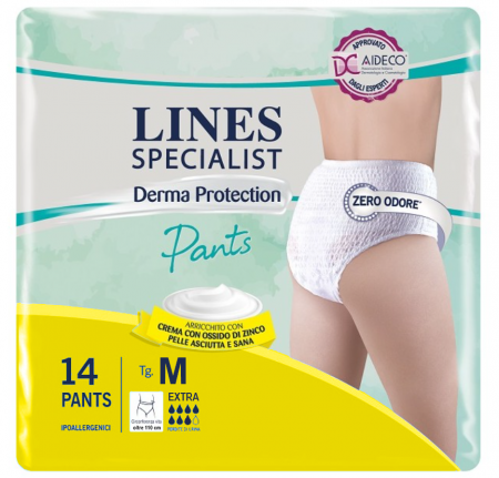 TOATE PRODUSELE - Scutece pentru adulti tip chilot Lines Specialist Derma Protection Plus, 6 picaturi, marimea XL, 14 bucati