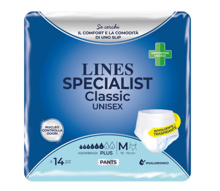 Cosmetice si produse ingrijire personala - Scutece pentru adulti tip chilot Lines Specialist Derma Protection Plus, 6 picaturi, marimea XL, 14 bucati