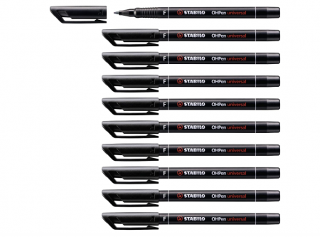 Birotica & Papetarie - Set 10 markere permanente Stabilo Permanent Fine, Negru
