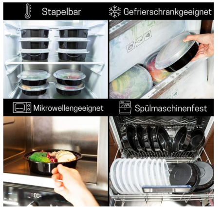 Set 10 recipiente rotunde pentru alimente reutilizabile fără BPA cu capace etanșe [6]