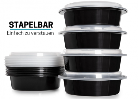 Set 10 recipiente rotunde pentru alimente reutilizabile fără BPA cu capace etanșe [7]