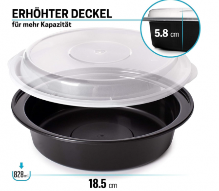 Set 10 recipiente rotunde pentru alimente reutilizabile fără BPA cu capace etanșe [5]