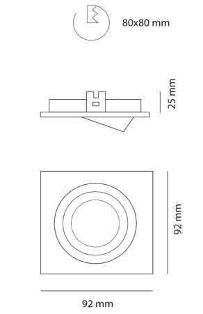 Set 10 spoturi Wonderlamp, incastrabil, patrat, negru [6]