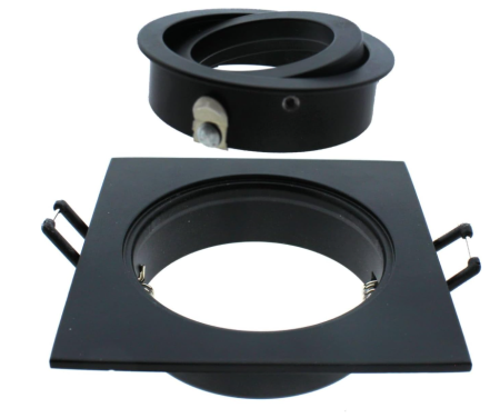 Set 10 spoturi Wonderlamp, incastrabil, patrat, negru [3]