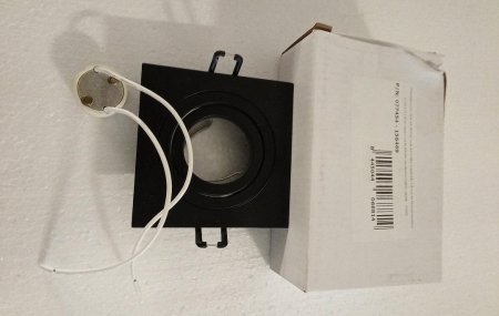 Set 10 spoturi Wonderlamp, incastrabil, patrat, negru [1]