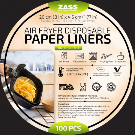 Accesorii - Set 100 buc Hartie de copt pentru friteuza cu aer cald airfryer ZASS ZPL 02