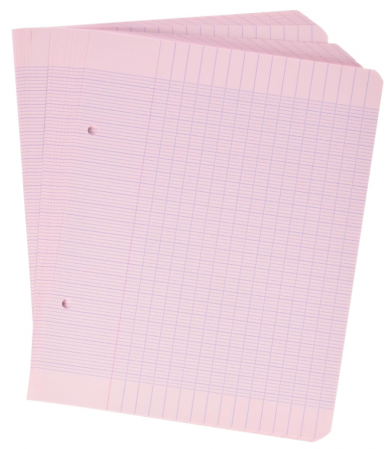 Set 100 foi Clairefontaine 1343C A5+, cu linii Séyès, hârtie velină de 90 g/m², culoare roz [5]