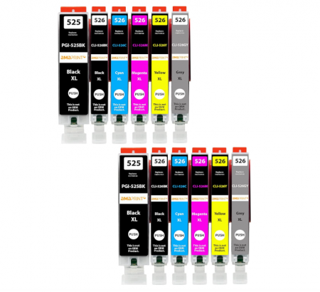 Set 12 cartușe Amaprint XL compatibile cu Canon PGI 525 CLI 526 [0]