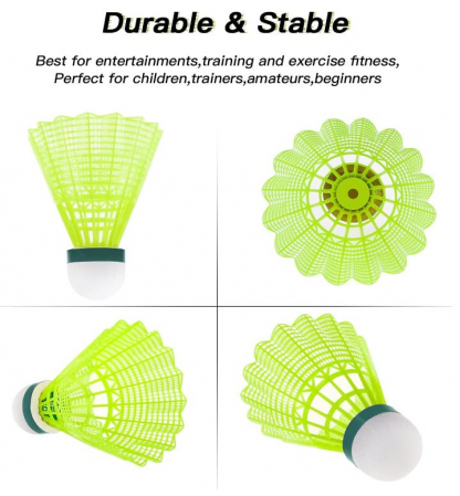 Set 12 Fluturasi de badminton Baozun, verde [2]