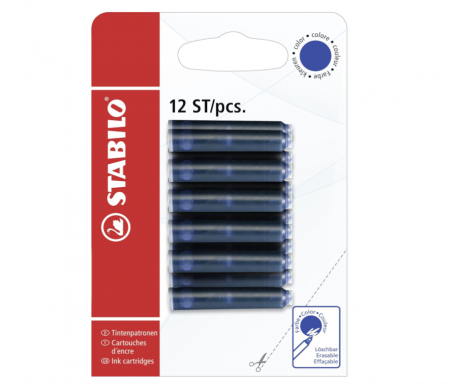 Birotica & Papetarie - Set 12 patroane cerneala Stabilo, albastru