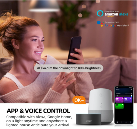 Set 2 becuri inteligente GRIFEMA E27, 10 W, 2700K-6500K, GD1003-2 [3]