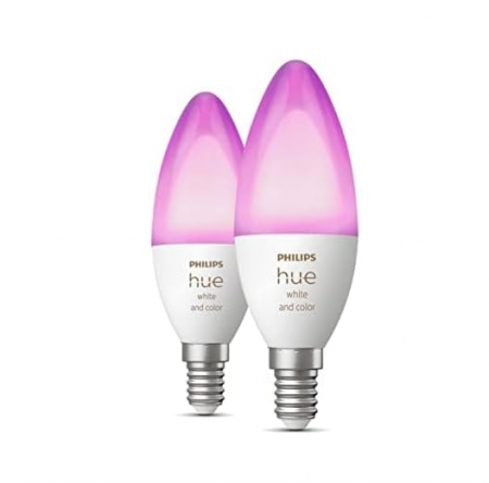 Set 2 becuri LED Philips Hue White & Color Ambiance E14, 470lm [1]