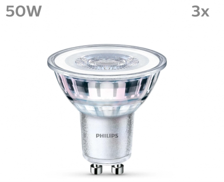 Set 2 Becuri spot PHILIPS LED clasic, alb rece 4000K - GU10, 50W [1]