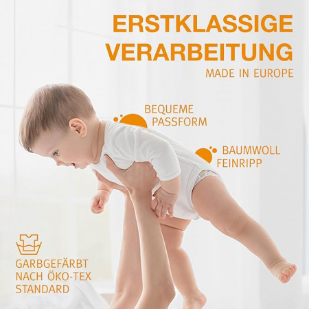 Set 2 body-uri cu maneca lunga pentru copii WELLYOU, bumbac, alb, 4-6 ani, 116-122 [3]