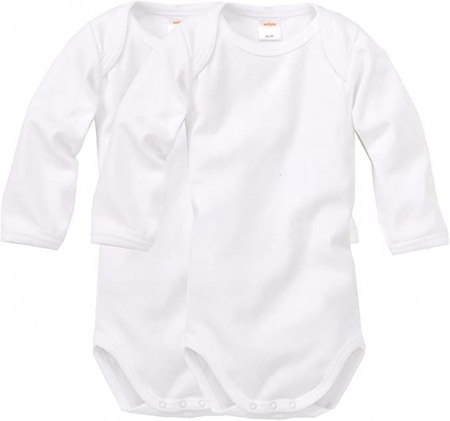 TOATE PRODUSELE - Set 2 body-uri cu maneca lunga pentru copii WELLYOU, bumbac, alb, 4-6 ani, 116-122
