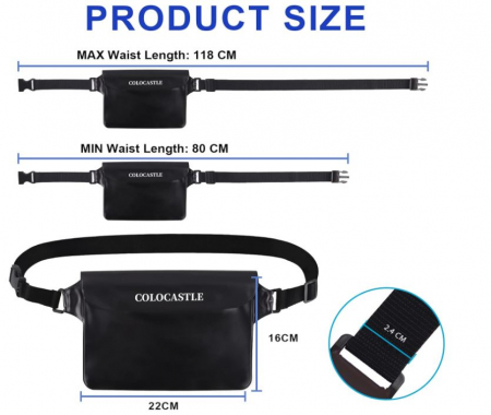 Set 2 borsete impermeabile COLOCASTLE, curea reglabila, 22 x 16 cm [3]