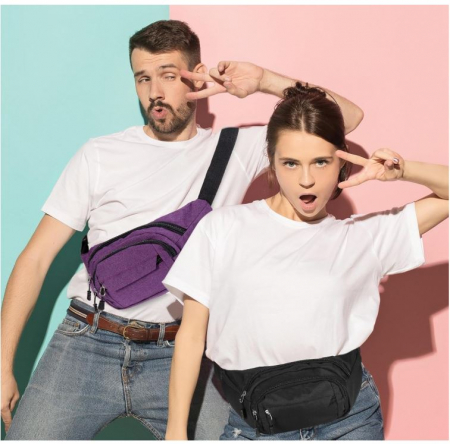 Set 2 borsete Jostift, impermeabile, unisex, negru/violet [5]