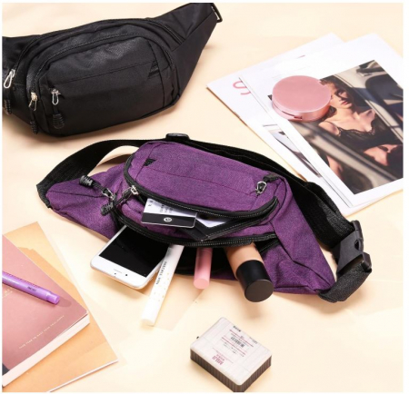 Set 2 borsete Jostift, impermeabile, unisex, negru/violet [4]
