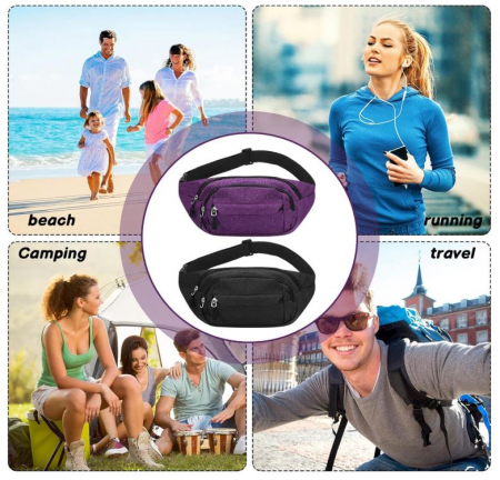 Set 2 borsete Jostift, impermeabile, unisex, negru/violet [3]