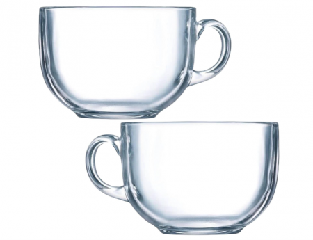 Bucatarie & Servire - Set 2 Căni din sticlă Caribou Living, 500 ml pentru băuturi calde, ceai, cafea, ciocolată caldă