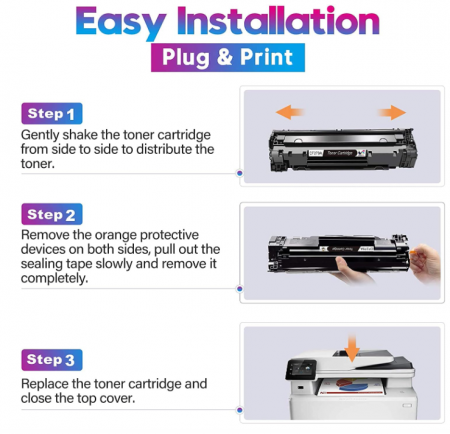 Set 2 Cartușe toner negru CF279A 79A compatibil pentru HP Laserjet Pro M12 M12 M12W MFP M26A M26nw [5]