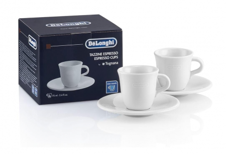Accesorii si piese aparate cafea - Set 2 cesti + 2 farfurii din portelan Delonghi DLSC308