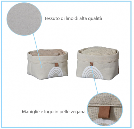 Set 2 Coșuri de depozitare LOVE IT STORE IT, Pliabile, Bej [3]