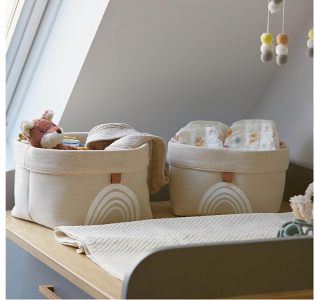Set 2 Coșuri de depozitare LOVE IT STORE IT, Pliabile, Bej [5]