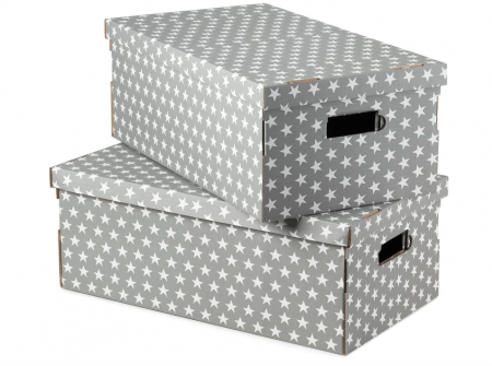 Set 2 cutii de depozitare din carton, 59 x 29 x 20 cm, RAN7054, gri [0]