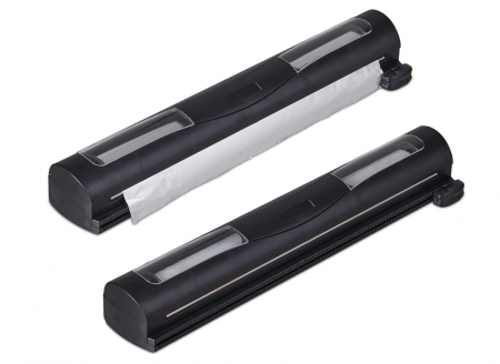 Bucatarie & Servire - Set 2 dispensere de folie de aluminiu si alimentara Relaxdays, negru, 5 x 37 x 8 cm