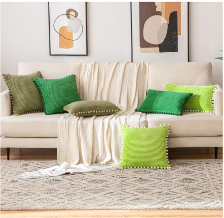 Set 2 Fete de pernă EMEMA, 50 x 50 cm, verde închis [6]