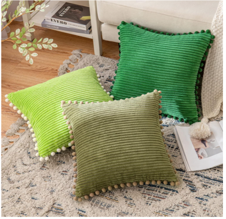 Set 2 Fete de pernă EMEMA, 50 x 50 cm, verde închis [4]