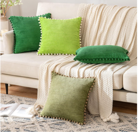 Set 2 Fete de pernă EMEMA, 50 x 50 cm, verde închis [5]